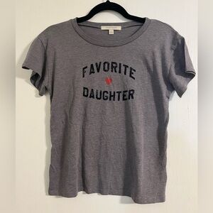 Favorite Daughter Charcoal Tee with Heart Design